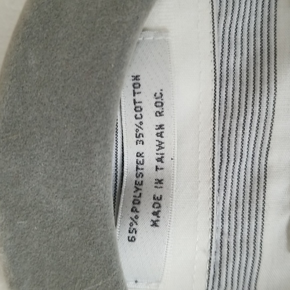 John Henry mens shirt longsleeve button down striped sz 17 34/35 - Picture 6 of 6